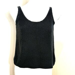 Vince knit cotton tank top black minimalist capsule wardrobe size small